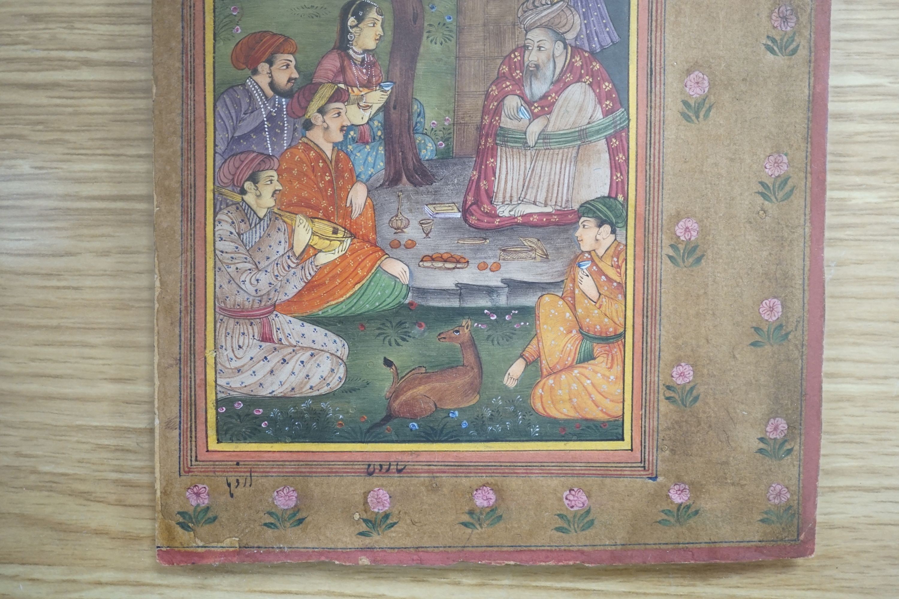 Framed Indian miniature-, 14.5 cms wide x 21.5 cms high.